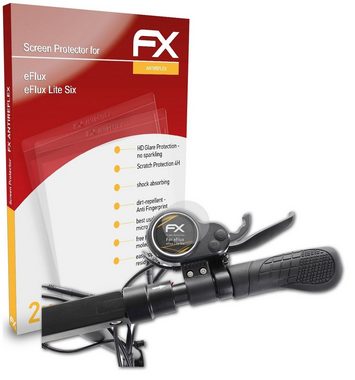 atFoliX Schutzfolie für eFlux eFlux Lite Six, (2 Folien), Entspiegelnd und stoßdämpfend