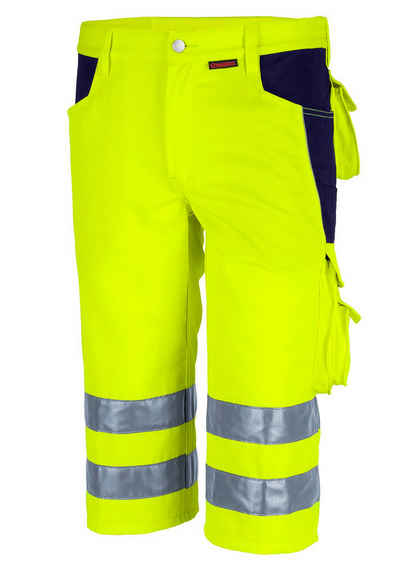 QUALITEX HIGH QUALITY WORKWEAR Arbeitsshorts reflektierende PROfessionals Warnschutz-Shorts (faserverstätkt) (1-tlg) kurze Arbeitshose - 11 Taschen - Strapazierfähig - mit Zertifizierung