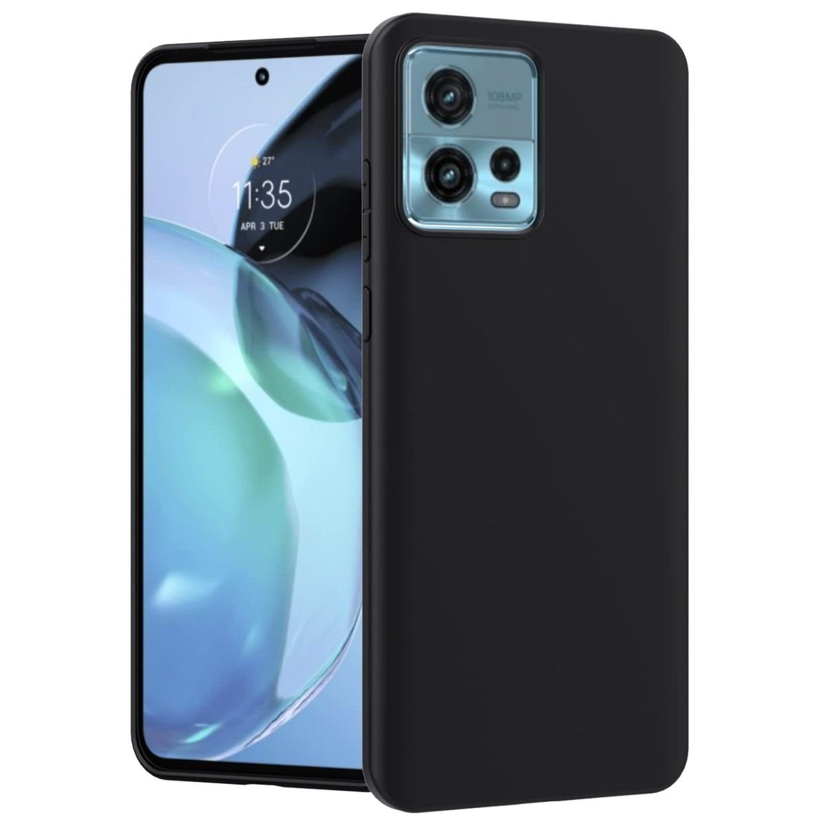 Wigento Handyhülle AUSWAHL Für Motorola Moto G72 Silikon Case TPU Transparent und oder 0,26 H9 Glas Handy Tasche Hülle Schutz Cover