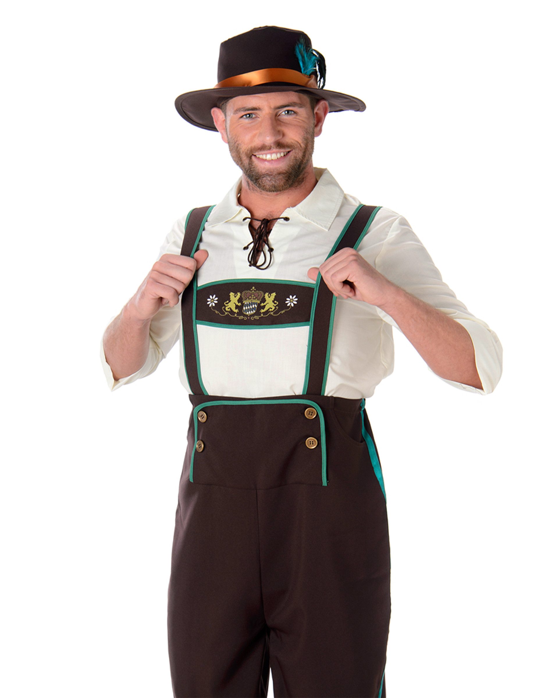 REDSUN Kostüm Fesches Trachtenkostüm für Herren braun-weiss