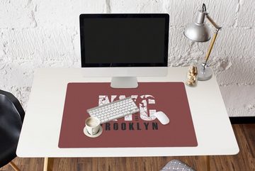 MuchoWow Gaming Mauspad New York - NYC - Brooklyn (1-St), Büro für Tastatur und Maus, Mousepad Gaming, 90x60 cm, XXL, Großes