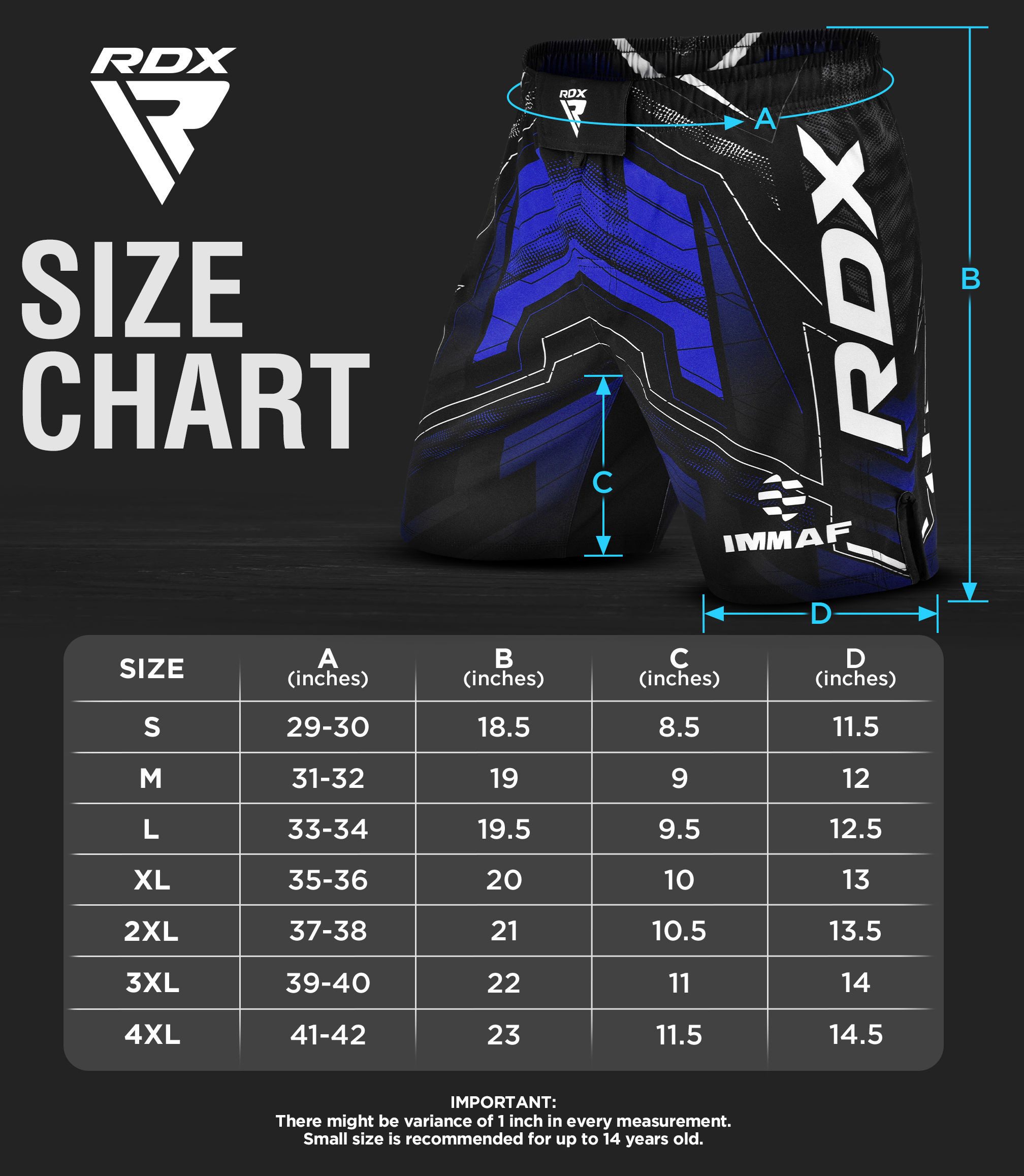 RDX Sports Laufshorts RDX IMMAF-zugelassene MMA-Shorts Design mit Seitenschlitzen,MMA-Boxen