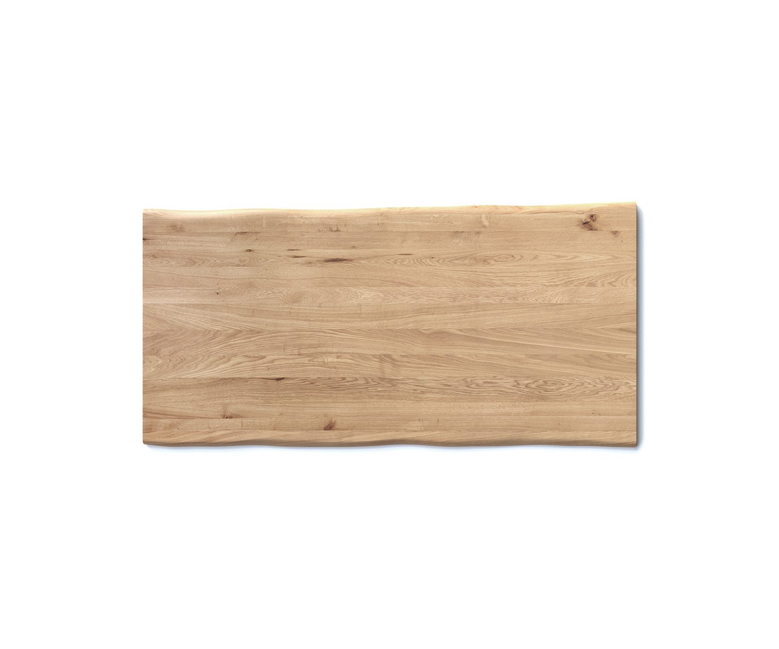 DELIFE Esstischplatte Edge, Eiche Natur 200x100x2,5-3 Live-Edge