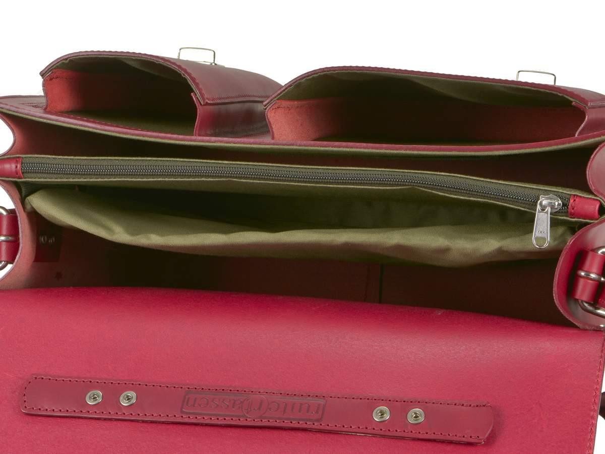 Ruitertassen Aktentasche Lehrertasche Damen Herren Leder 40x30cm 2 Fächer Business Schule, 40 cm Lehrertasche mit 2 Fächern, Notebookfach, rustikales Leder