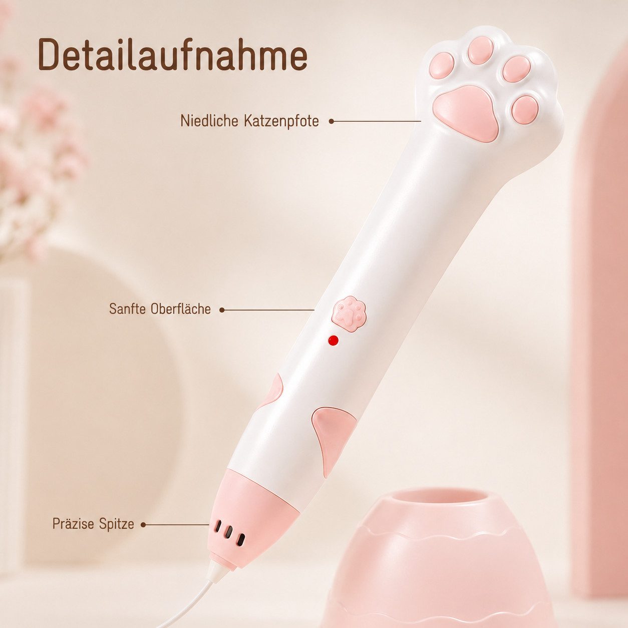Fyrove 3D-Drucker 3D-Drucker-Stift 3D-Druckstift mit Sockel Keramik-Düse160-235°C, 3 von PLA-Filament, Kindergeschenk Diy Set 3D Stifte für Kinder