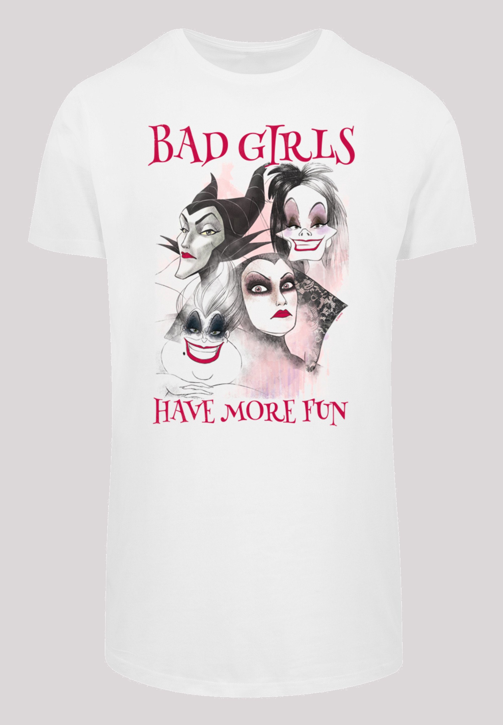Shaped -WHT Girls with Tee Have (1-tlg) Bad More Disney F4NT4STIC Herren Long Fun Kurzarmshirt