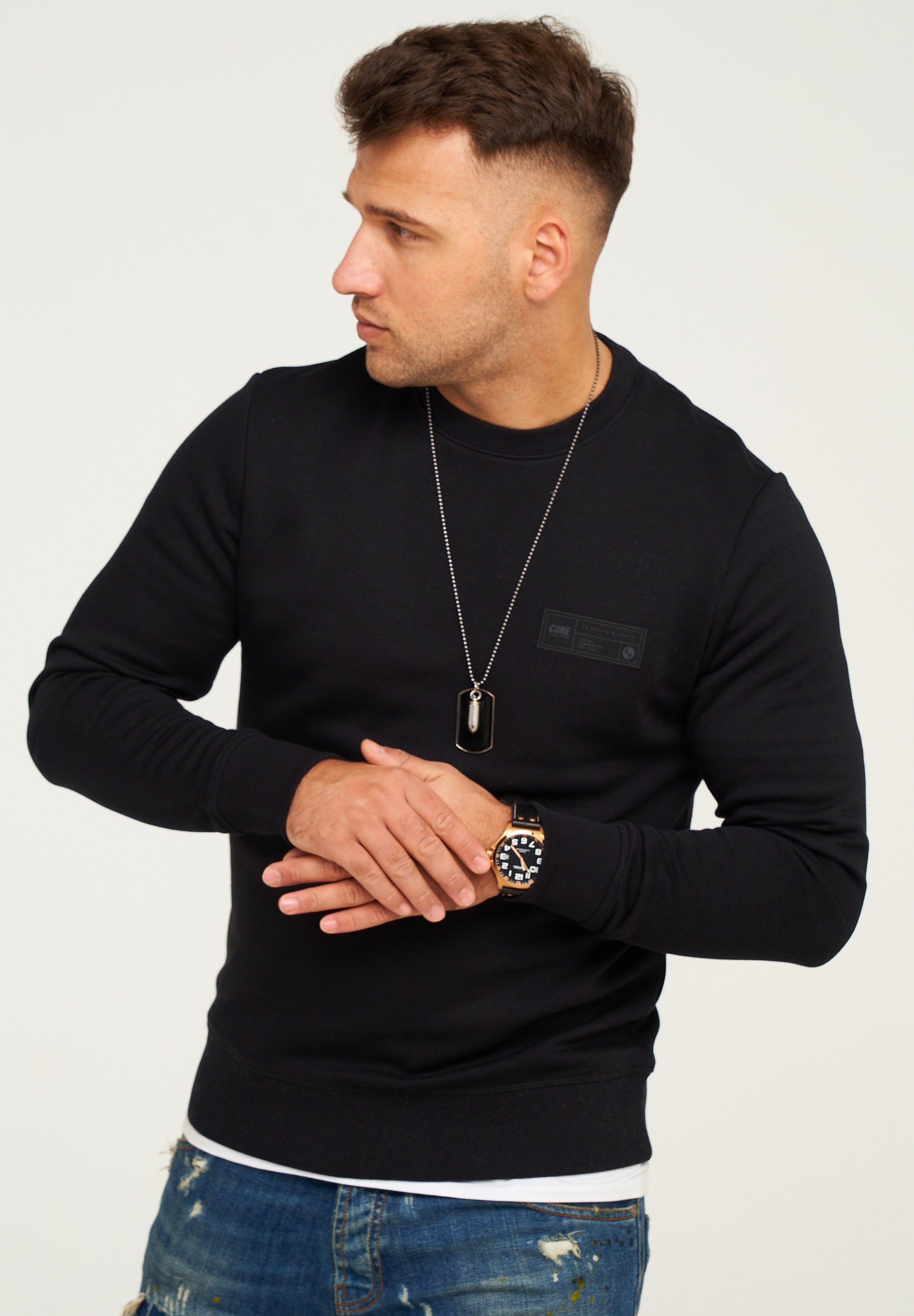 Jack & Jones Sweatshirt POPS Black SWEAT NECK CREW