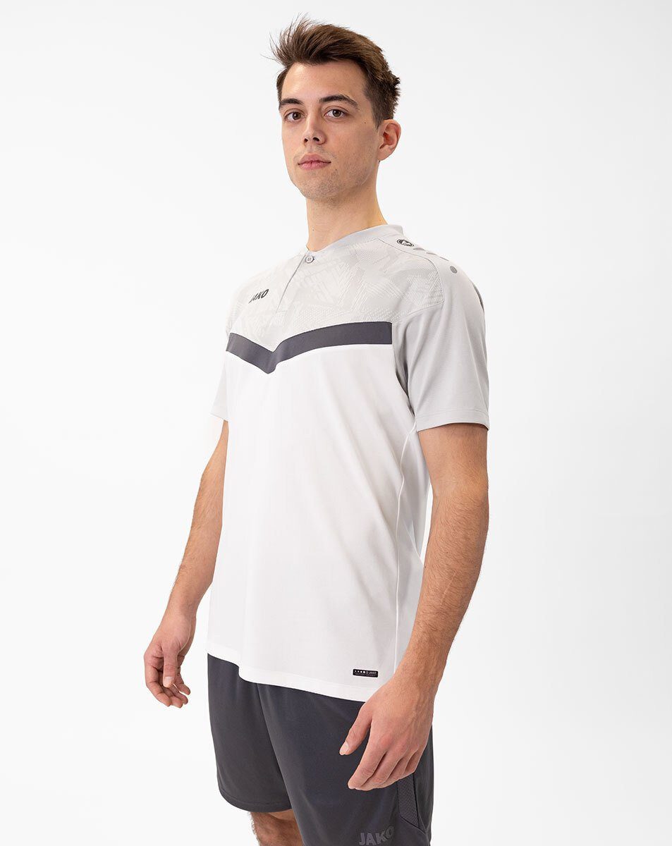Jako Poloshirt Iconic (Polyester-Micro-Mesh) weiss/grau/anthrazitgrau Herren