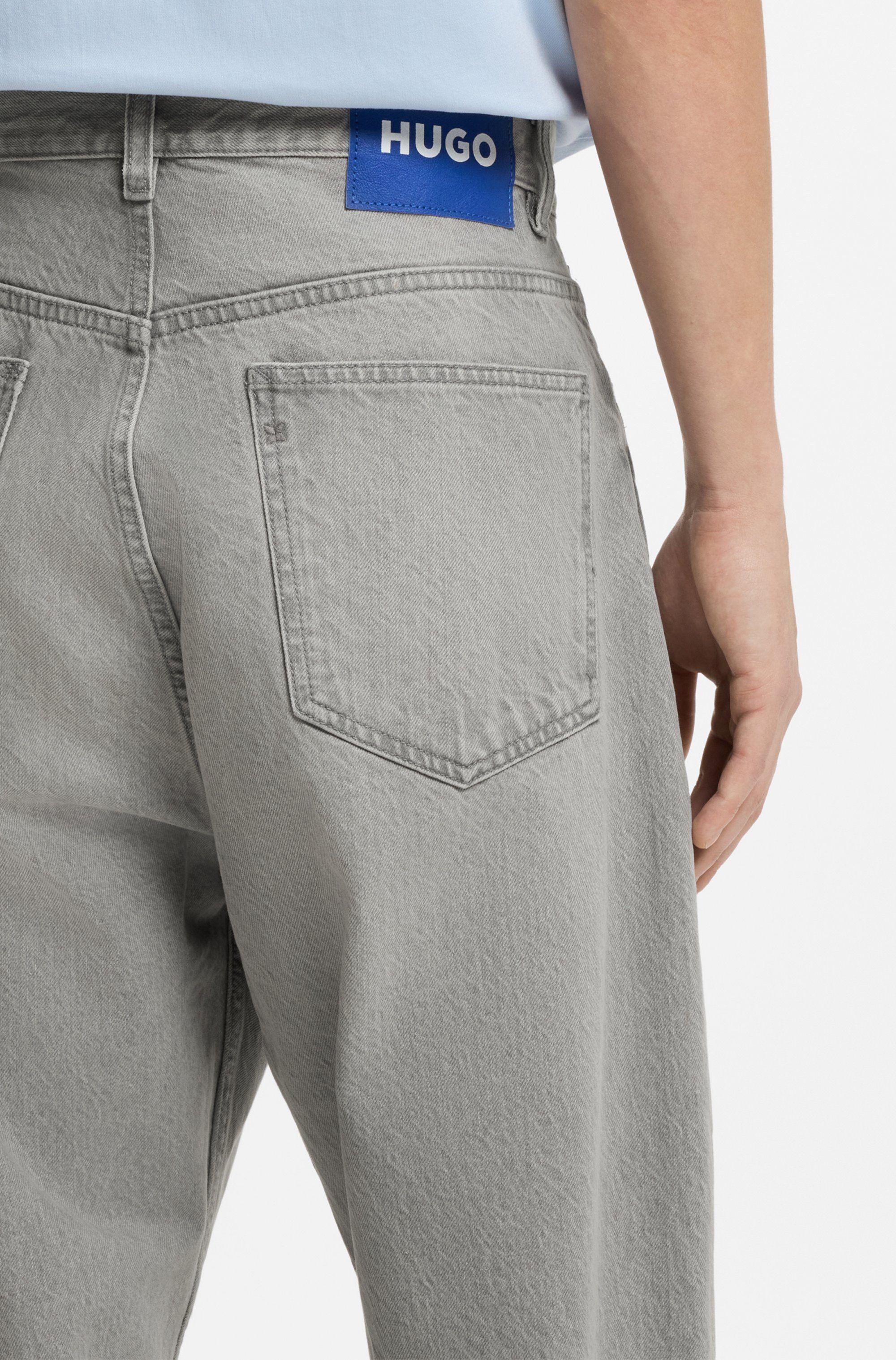 HUGO 5-Pocket-Jeans Nate Baggy Fit, mittlere Leibhöhe