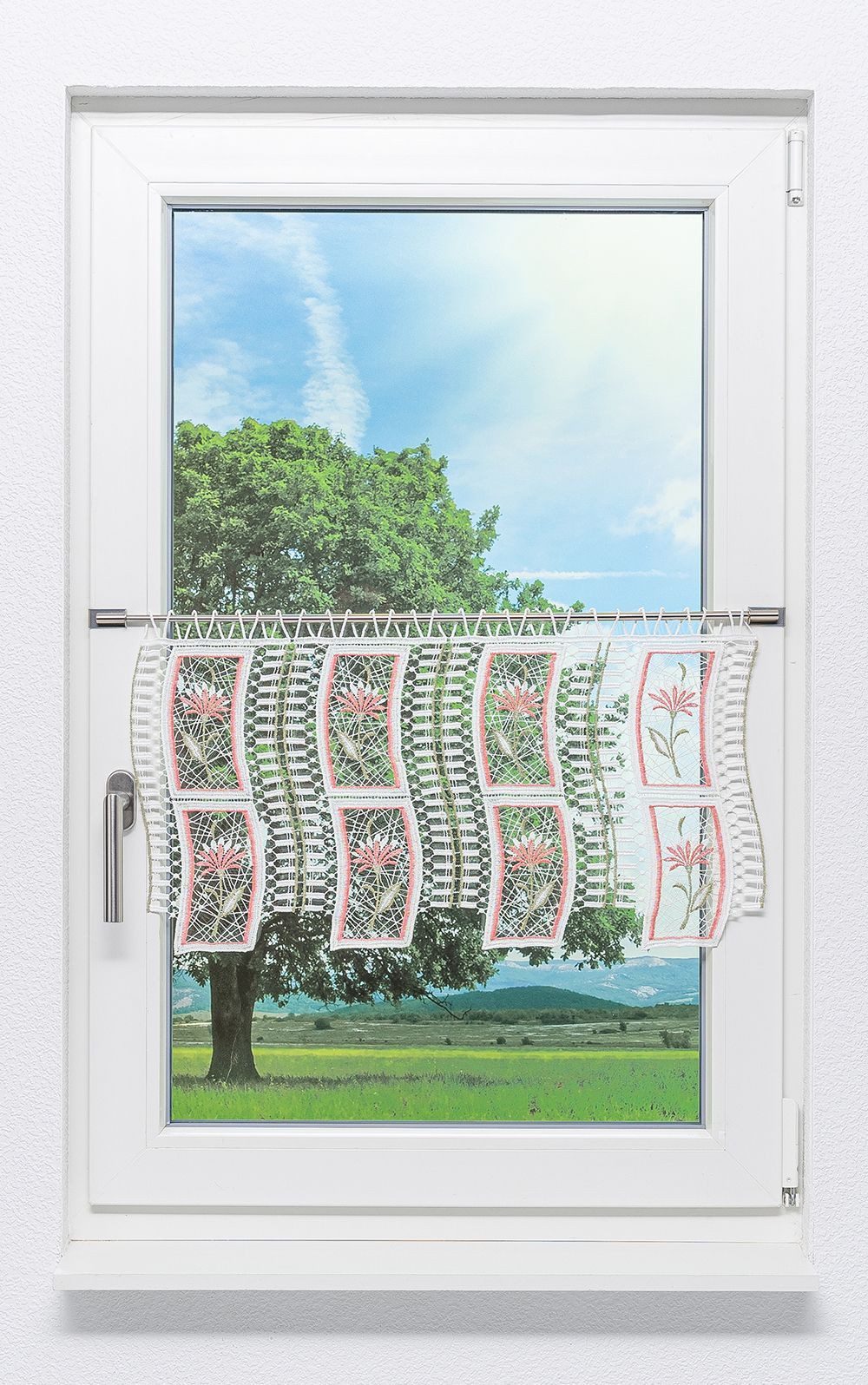 Plauener Spitze® Scheibengardine Blütengewächs, (1 St), günstig online kaufen