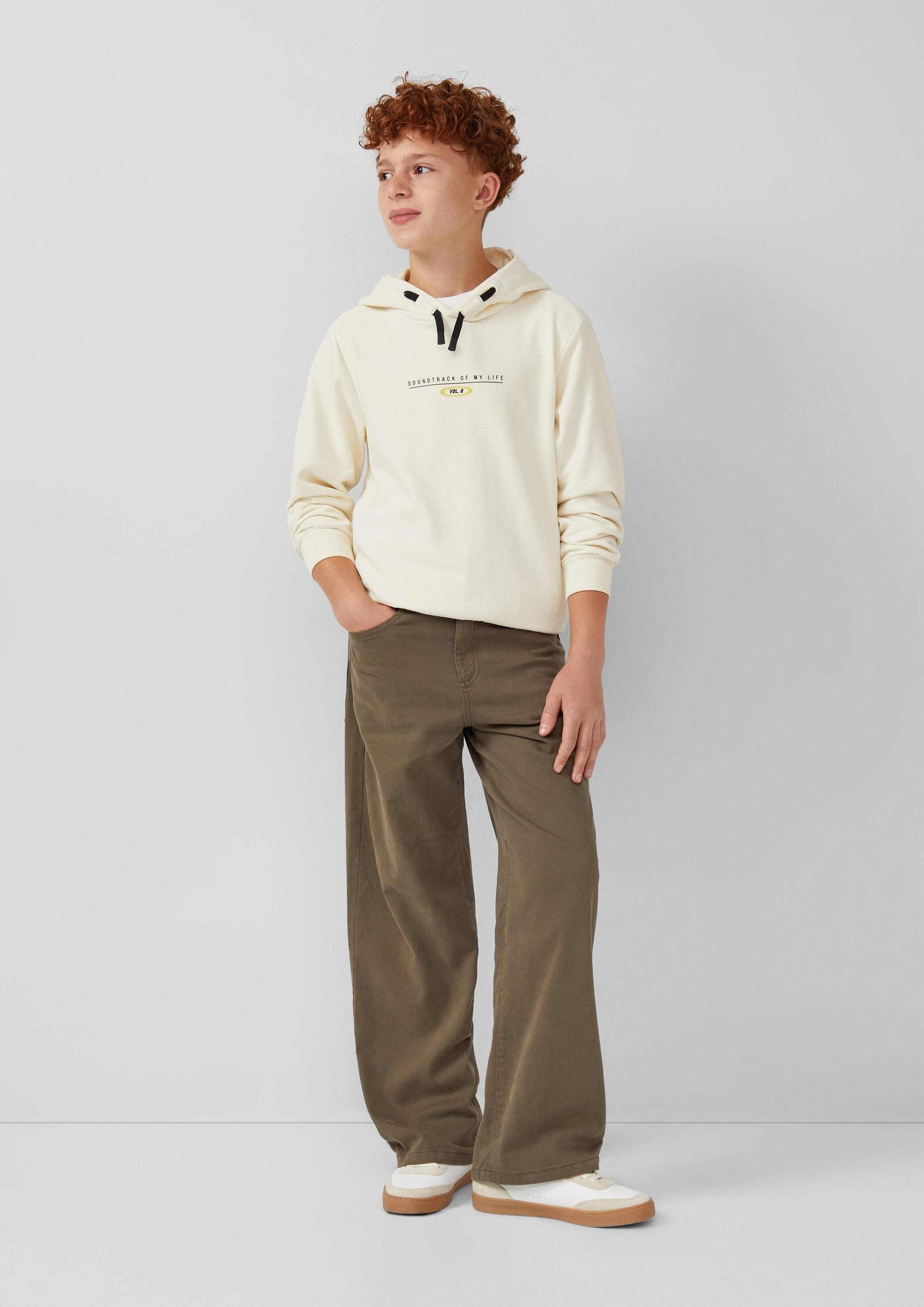 s.Oliver Sweatshirt Sweatshirt Kapuzensweater mit Front- und Rückenprint