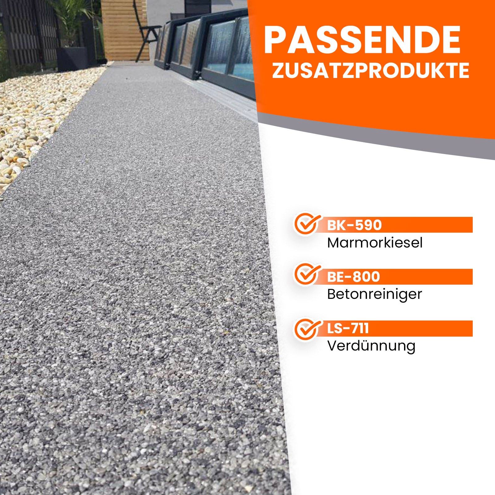 BEKATEQ Bodenversiegelung BK-669PU 1K PU Porenfüller, für Steinteppich außen, UV-fest, farblos, glänzend