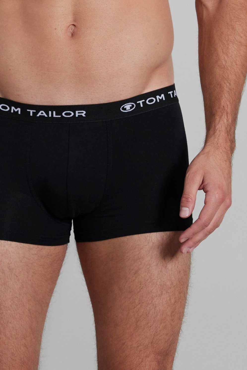 TOM TAILOR Boxershorts TOM TAILOR Herren Hip Pants schwarz uni 5er Pack (5-St)