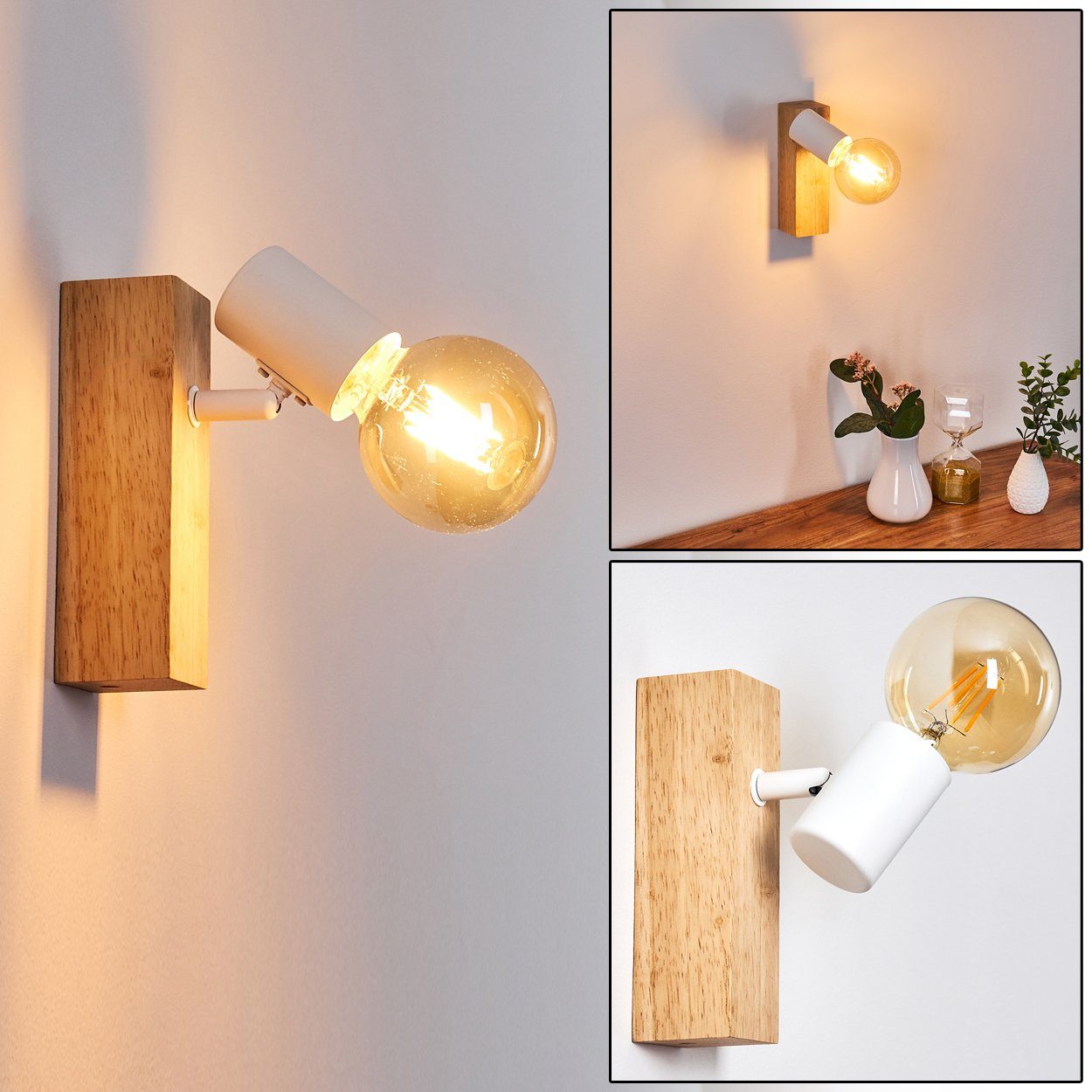 hofstein Wandleuchte Retro Wand Lampen Schalter Wohn Schlaf Zimmer Leuchten Flur Strahler