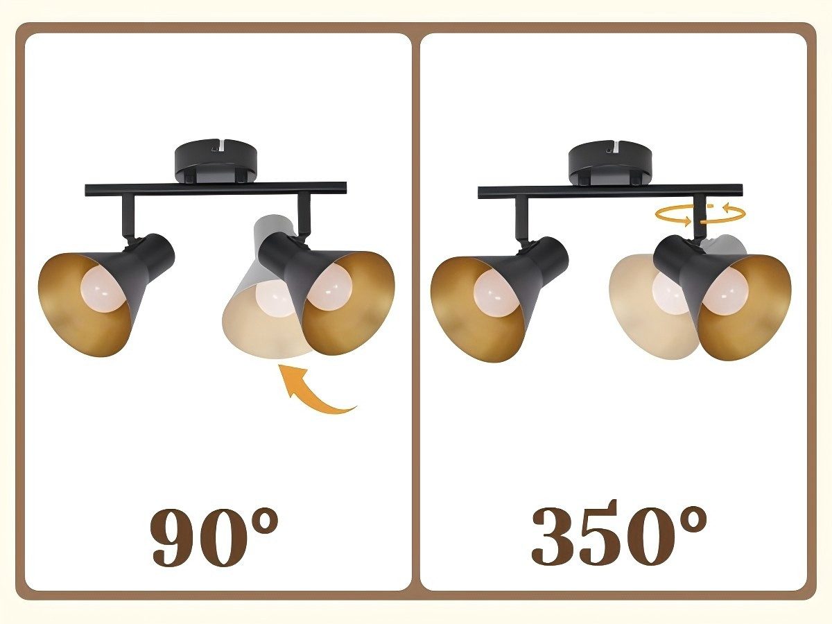 ZMH Deckenleuchten Deckenstrahler Schwarz Deckenlampen E14 Vintage Schwenkb günstig online kaufen