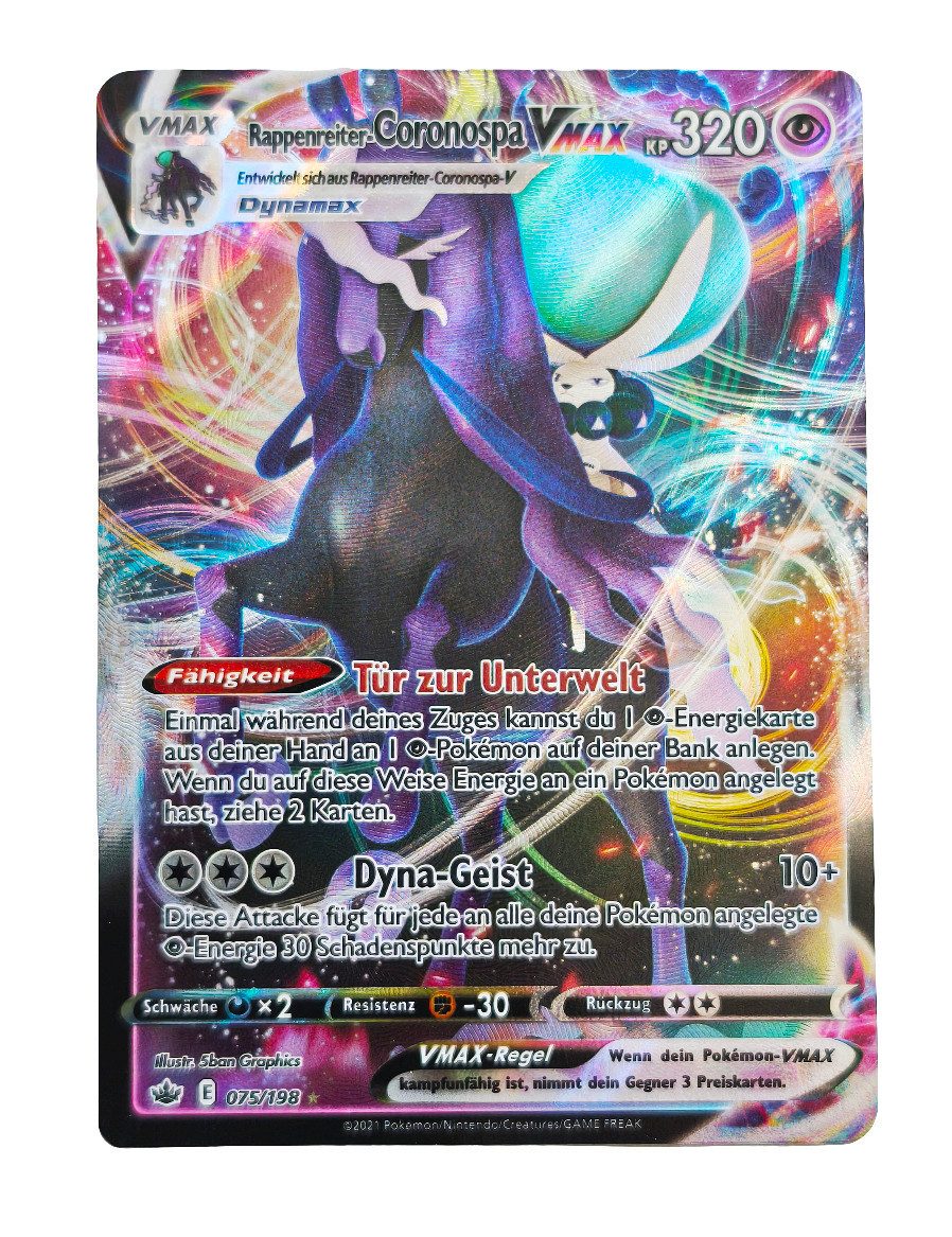 The Pokémon Company International Spiel Pokemon Karte Rappenreiter-Coronospa VMAX 075/198 Ultra Rare