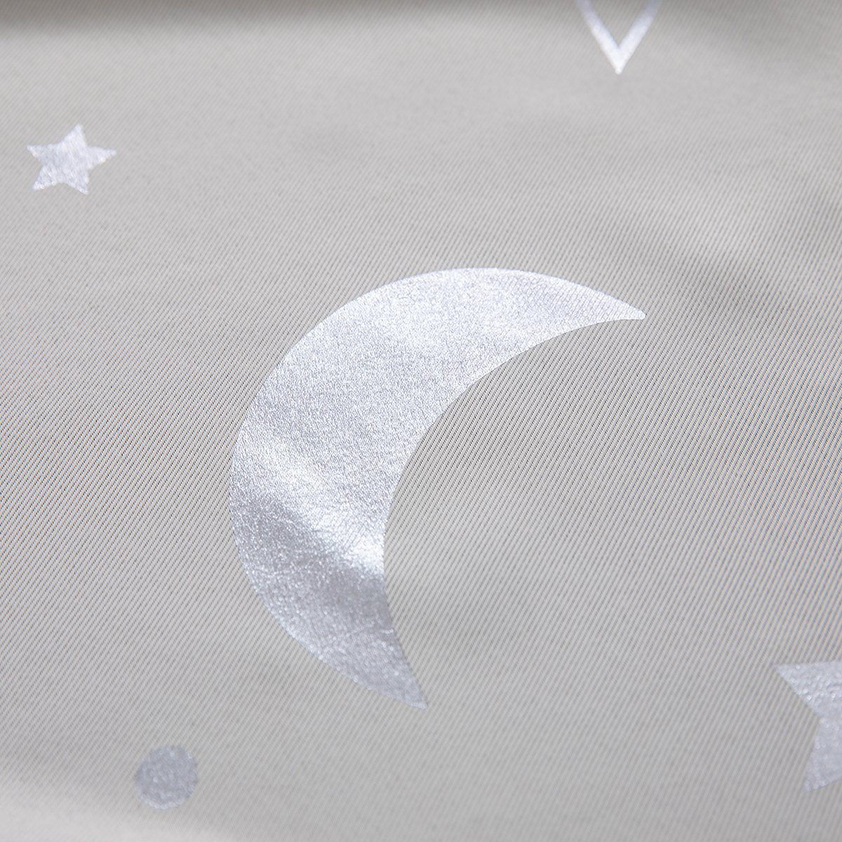Mondmuster Sterne- Vorhänge HOMEIDEAS, Gardine, (2 Beige St), verdunkelnd, Ösen