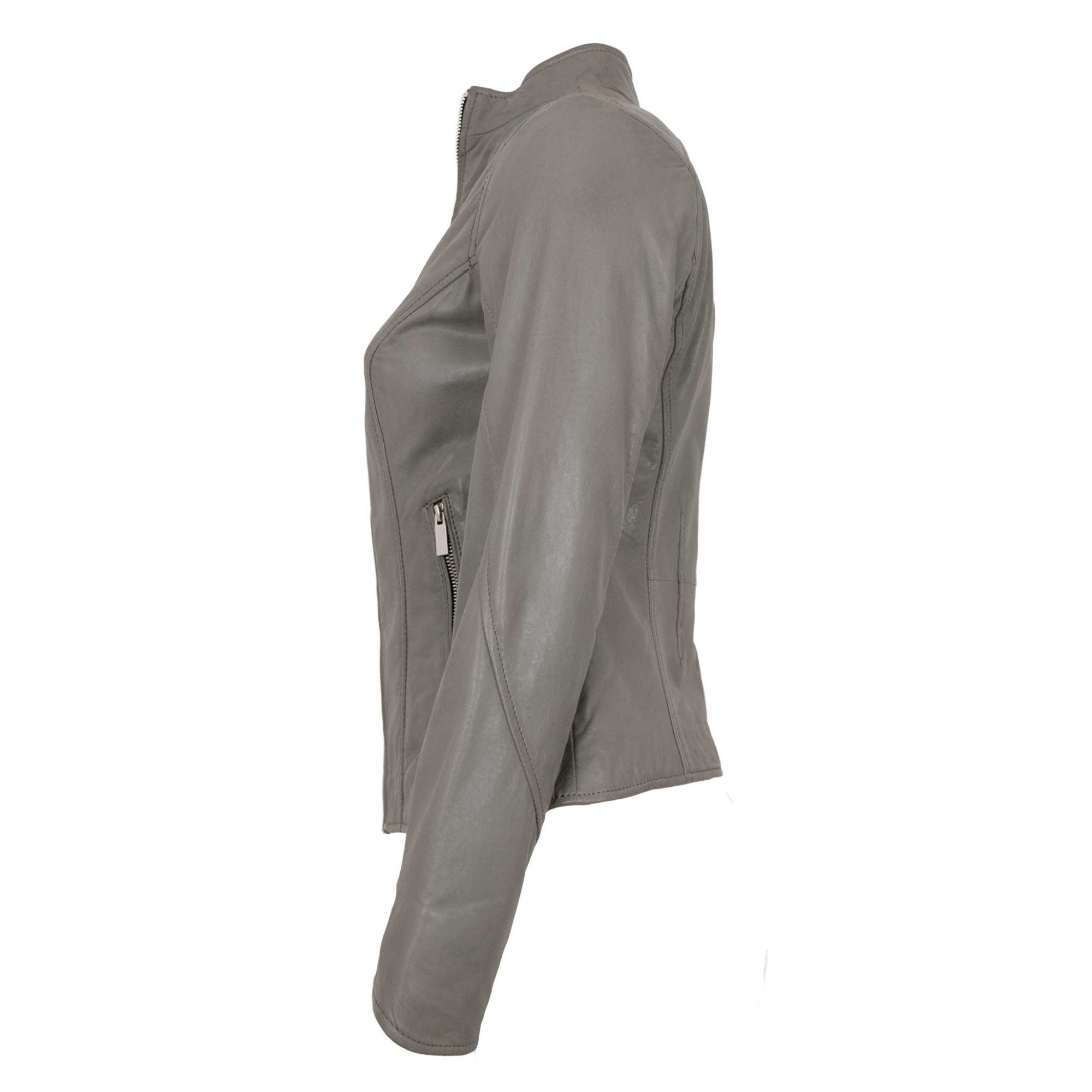 Jilani Lederjacke Fulya Jilani - Damen Lederjacke Lammnappa grau günstig online kaufen