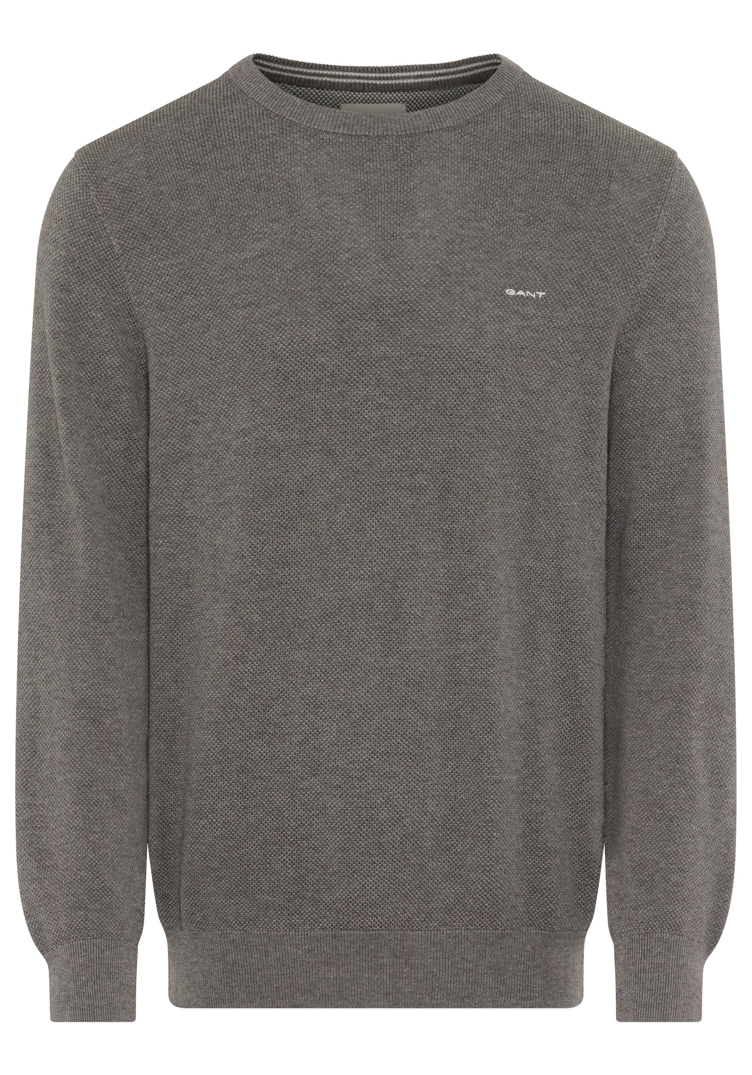 Gant Rundhalspullover COTTON PIQUE C-NECK mit günstig online kaufen