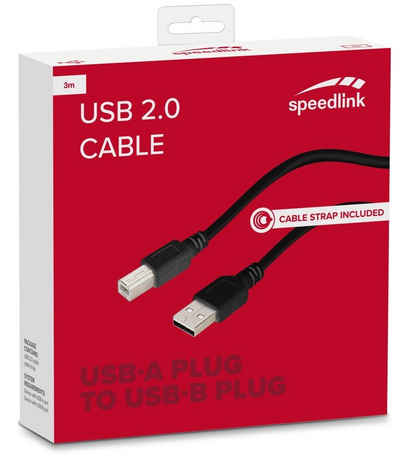 Speedlink »Speedlink HQ 3m USB 2.0 USB-Kabel Typ A-B Stecker Anschluss-Kabel Drucker-Kabel für Drucker Scanner Hub HDD etc« USB-Kabel, USB Typ A, USB Typ B, (300 cm), Universal, Datenkabel, Druckerkabel