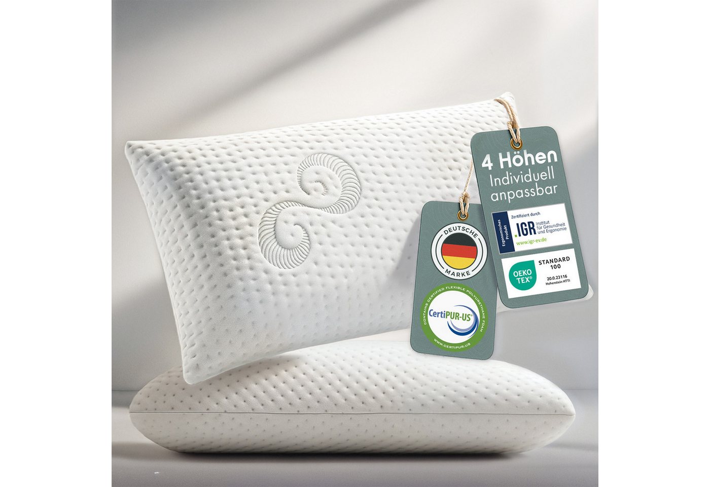 Blumtal Nackenkissen Nackenstützkissen aus Memory Foam, Oeko-TEX® Zertifiziert, Ergonomisches Kopfkissen mit Waschbarem Bezug