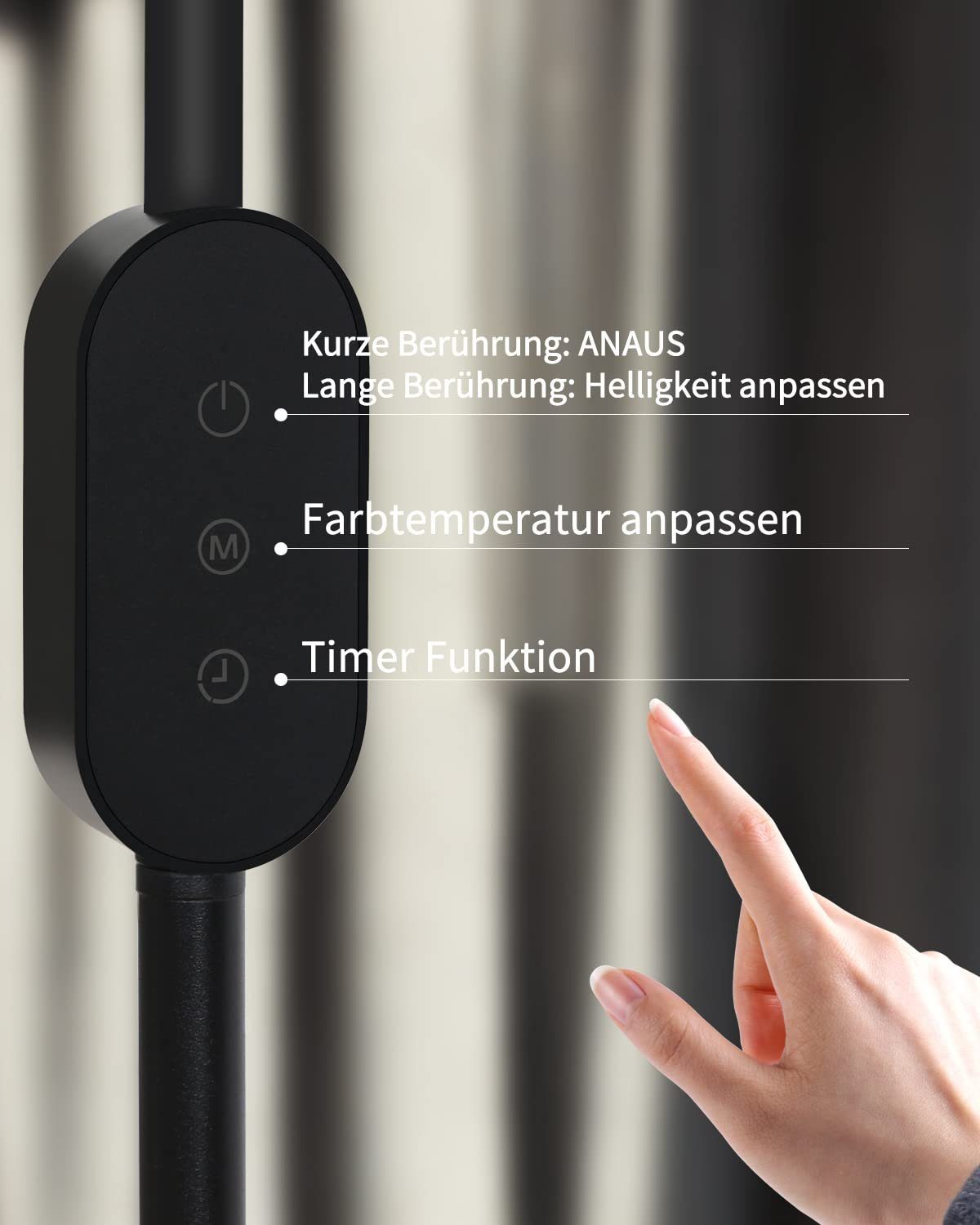 ZMH LED Stehlampe Leselampe Modern Dimmbar 178CM Metall mit Timer für Schla günstig online kaufen