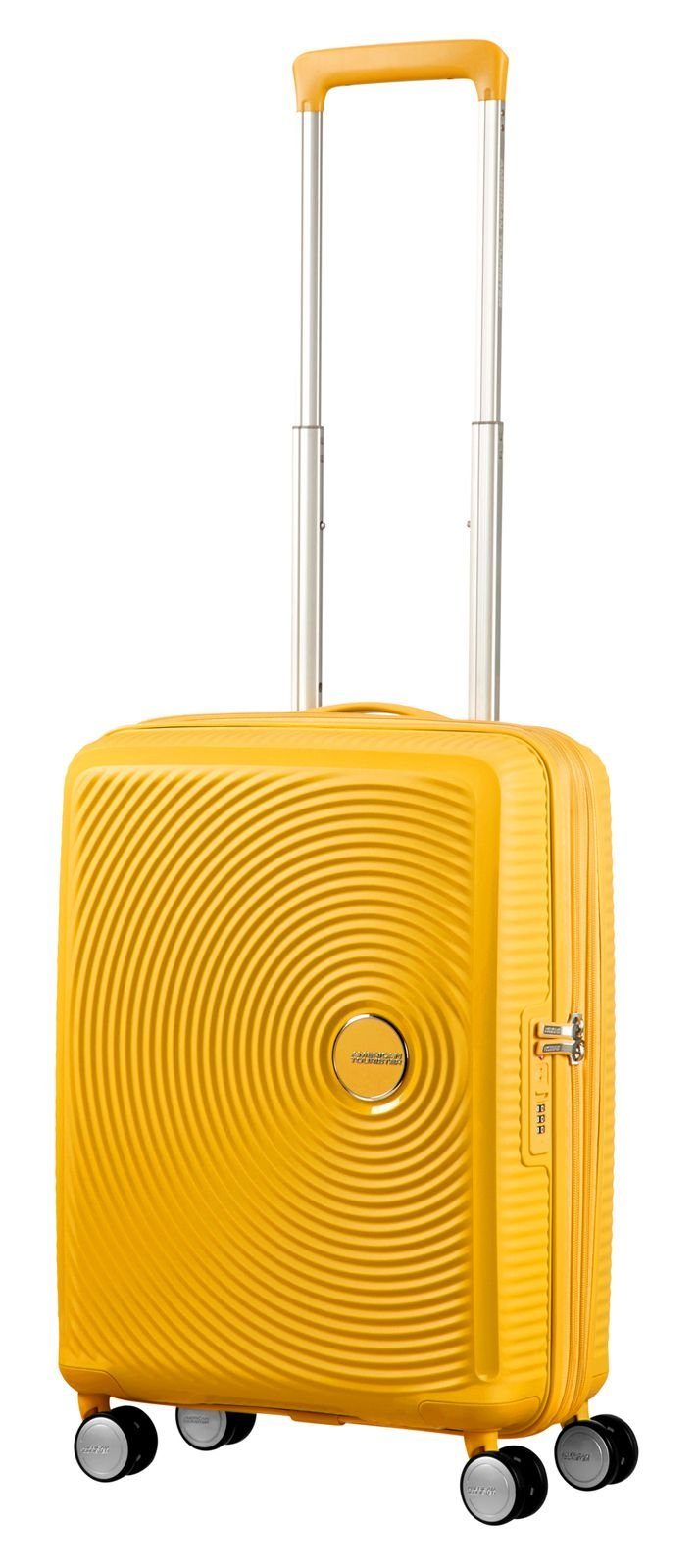 4 Golden Soundbox, Tourister® Yellow Rollen American Hartschalen-Trolley