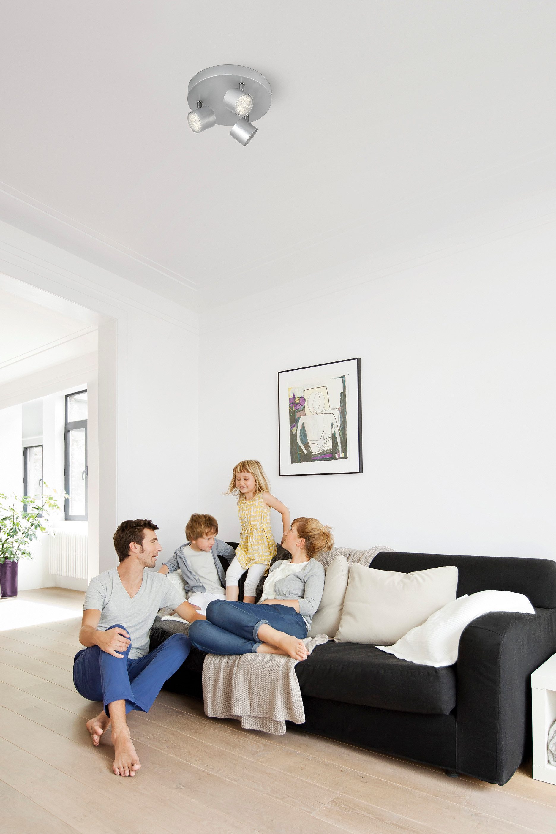 Philips LED Deckenspot myLiving Star 3flg., 1500lm, Aluminium, LED fest integriert, Warmweiß