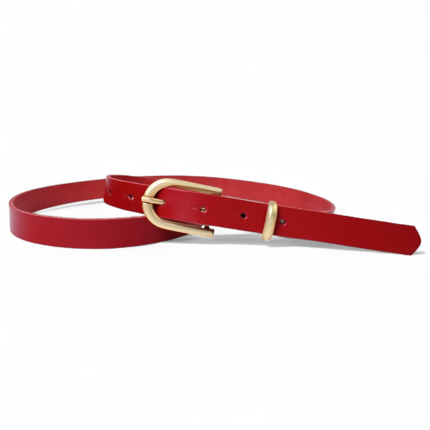 FRONHOFER Taillengürtel Damen Rindleder schmal (1-St) 2 cm, mattgold, fürs Kleid