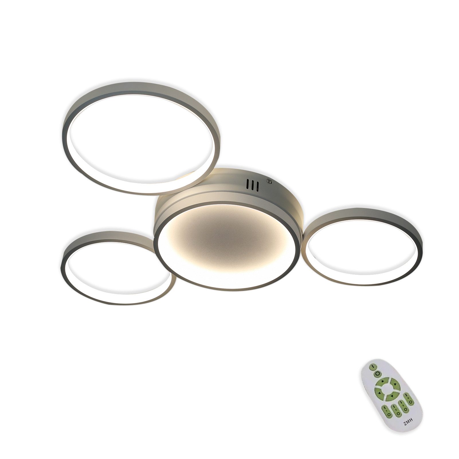 ZMH LED Deckenleuchte Wohnzimmerlampe Schwarz/Weiß dimmbar mit Fernbedienung Modern, LED fest integriert, 3000-6500k, 52W für Schlafzimmer Wohnzimmer Esszimmer Kinderzimmer