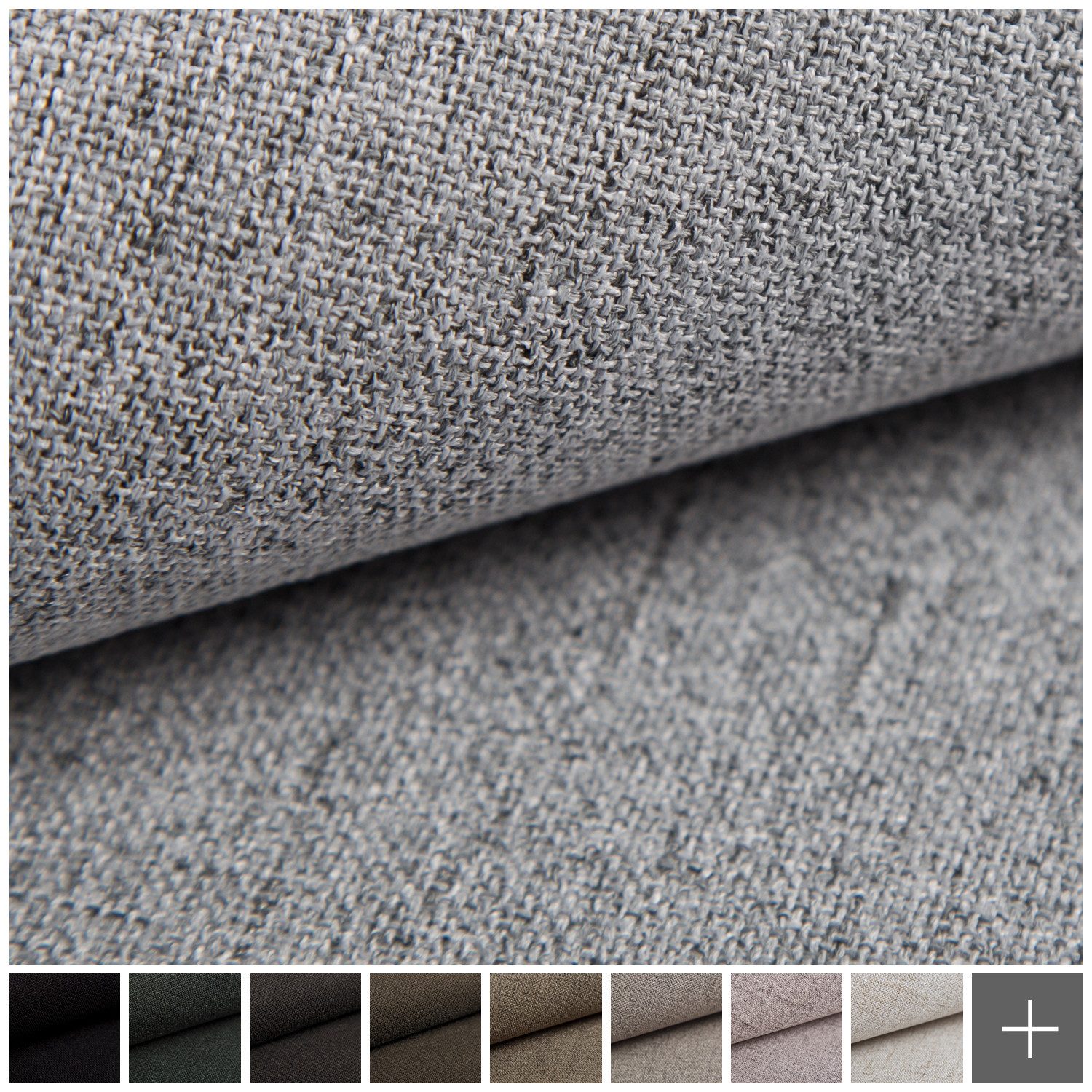 novely® Stoff AUEN Premium Möbelstoff - Robuster Webstoff - Fein Gewebter Polstersto, Meliert, Strapazierfähig, Handwebcharakter, Meterware, 1lfm