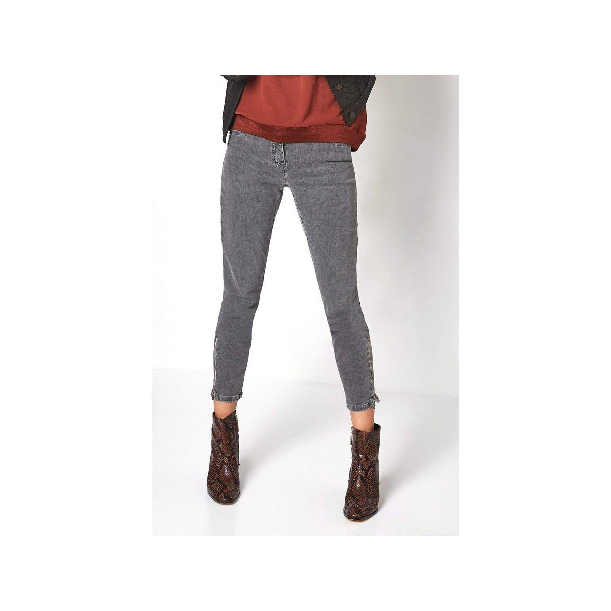 TONI 5-Pocket-Jeans grau (1-tlg) dark grey