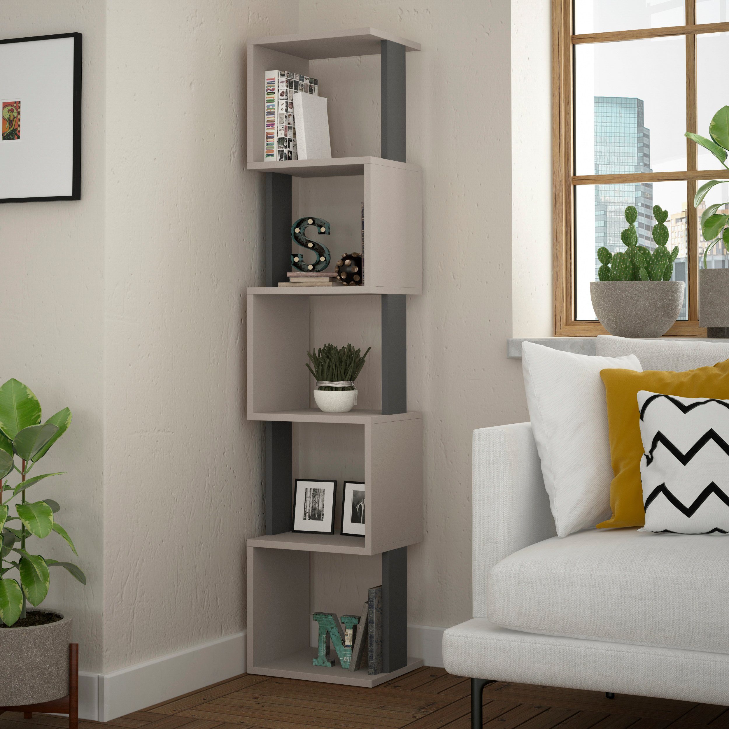Decortie Bücherregal Piri, Modernes Bücherregal Display Unit, 35 x 30 x 161 günstig online kaufen