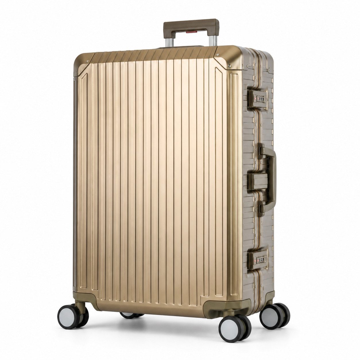 Travelhouse Koffer 100% Aluminium Serie TOKYO verschieden Farben und Größen, 4 Rollen, mit stabilem Aluminium-Gehäuse, mit verstärkten Ecken