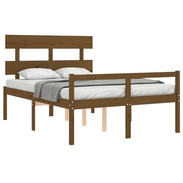 furnicato Bett Seniorenbett mit Kopfteil 140x200 cm Honigbraun Massivholz