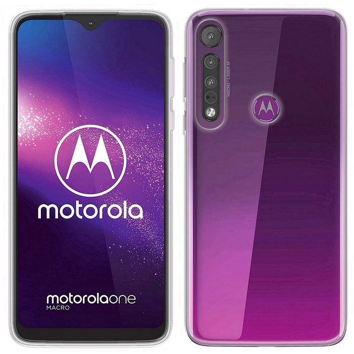 cofi1453 Handyhülle Silikon Hülle Basic für Motorola One Macro Case Cover Schutzhülle Bumper