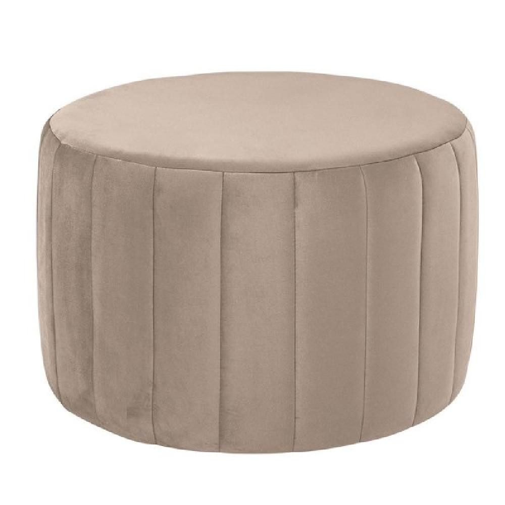 Fink Hocker Pouf Hocker Helen Gesteppt Samtbezug Creme (60cm)