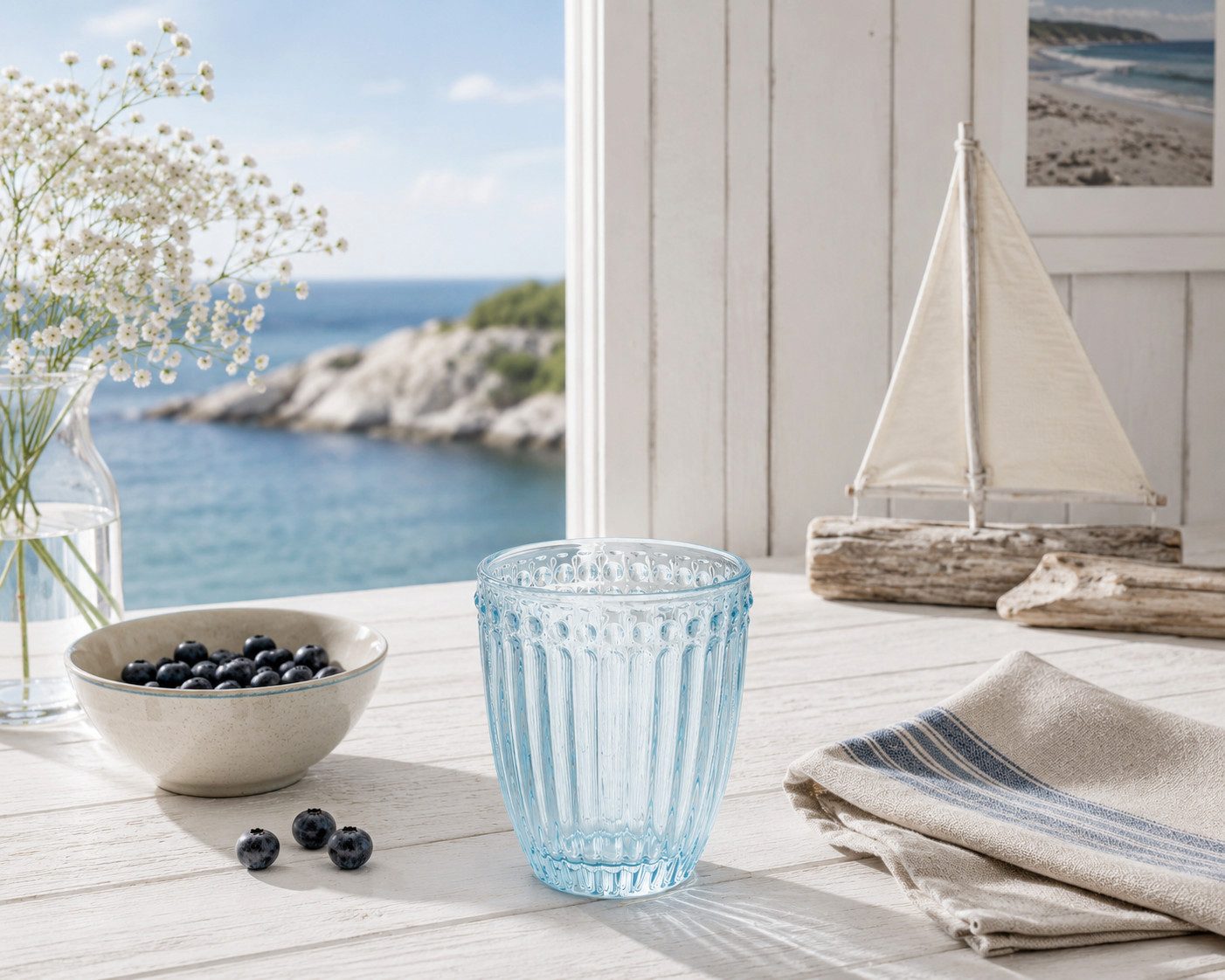 Greengate Glas GreenGate Wasserglas Alice Hellblau