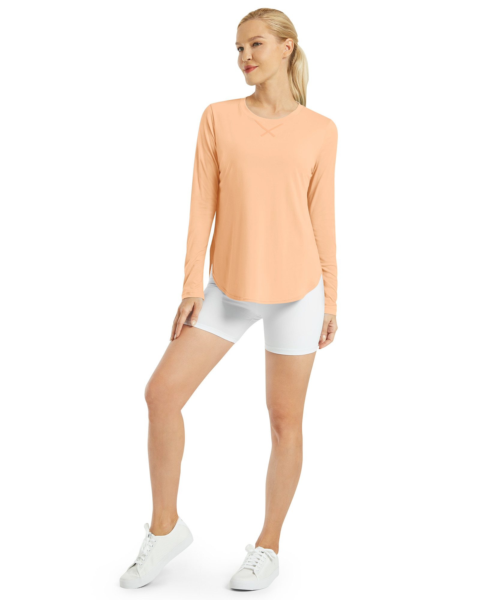 G4Free Langarmshirt Damen Langarmshirt UPF 50+ Atmungsaktiv Trainingsshirt UPF 50+ UV-Schutz,Schnelltrocknend,Atmungsaktiv, Hohe Seitenschlitze