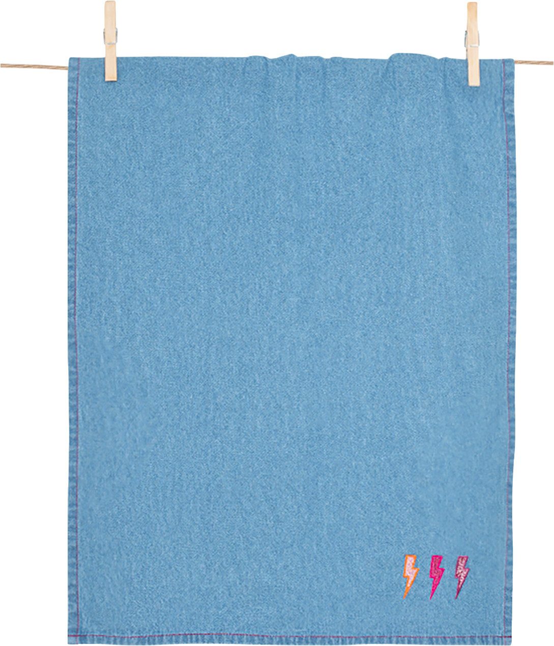 PAD Geschirrtuch SPIRIT, (1-tlg), Angesagter Denim-Look, markante PAD-typische Stickerei