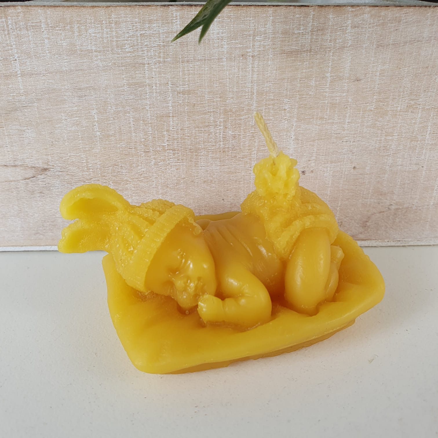 Aspinaworld Bienenwachskerze Babykerze mit Mütze 4,5 cm – Kerze aus Bienenwachs