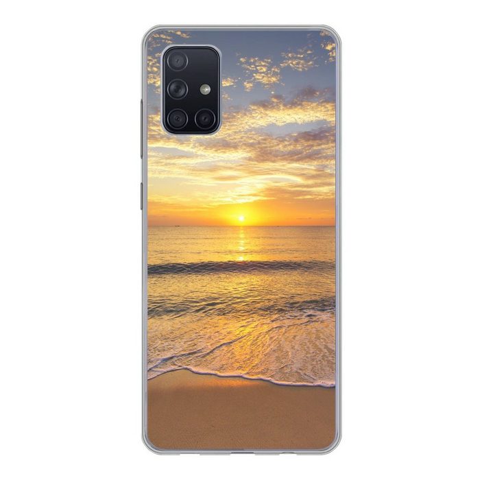 MuchoWow Handyhülle Strand - Sonnenuntergang - Meer Handyhülle Samsung Galaxy A51 5G Smartphone-Bumper Print Handy