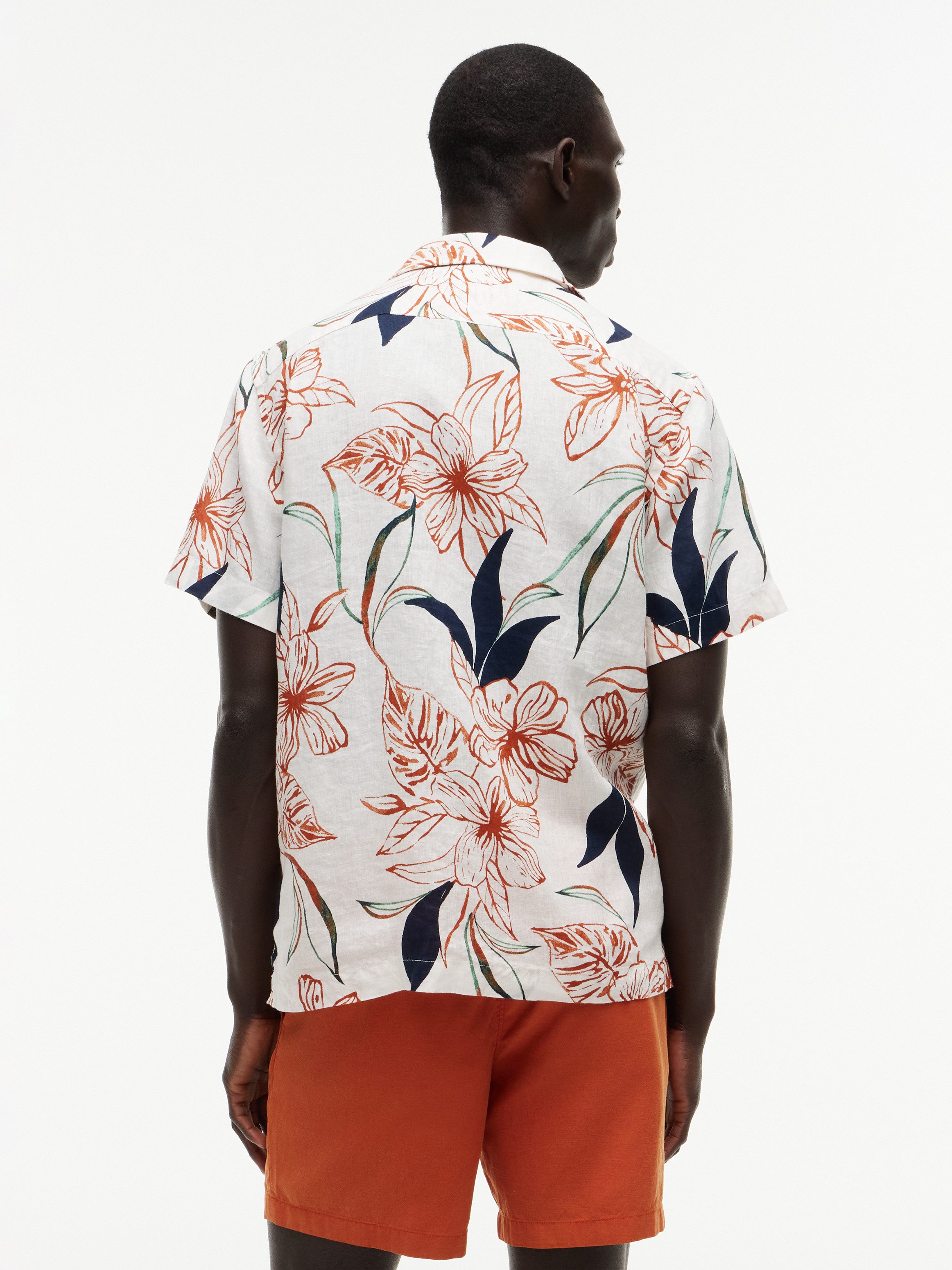 Tommy Hilfiger Kurzarmhemd LINEN RESORT PRT SS RF SHIRT aus Leinen mit Tropen-Print