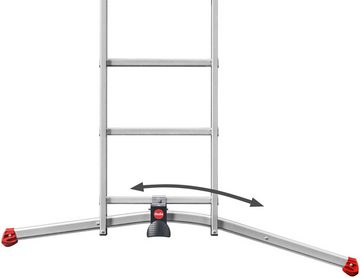 Hailo Vielzweckleiter S100 ProfiLOT, Aluminium Kombileiter 3-teilig 2x6 + 1x5 Sprossen