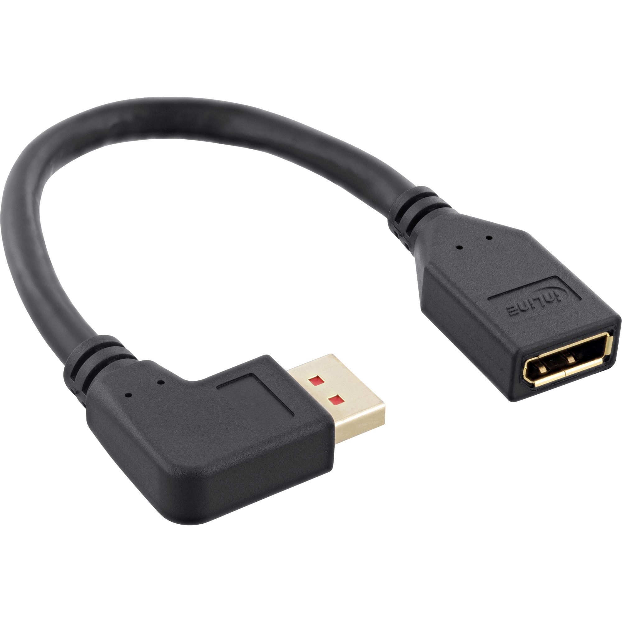 InLine® DisplayPort 1.4 Adapterkabel ST/BU, 8K4K, links gewinkelt Computer-Kabel