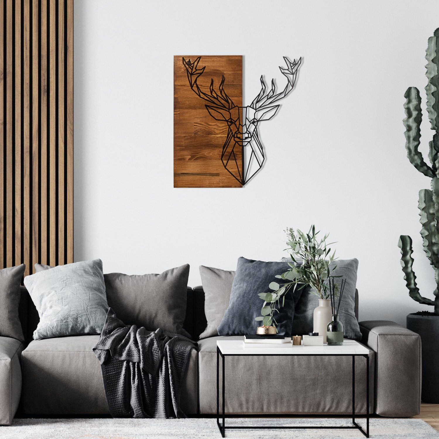 Wallity Wanddekoobjekt ENZ1705, Schwarz, 56 x 58 cm, 100% Metall