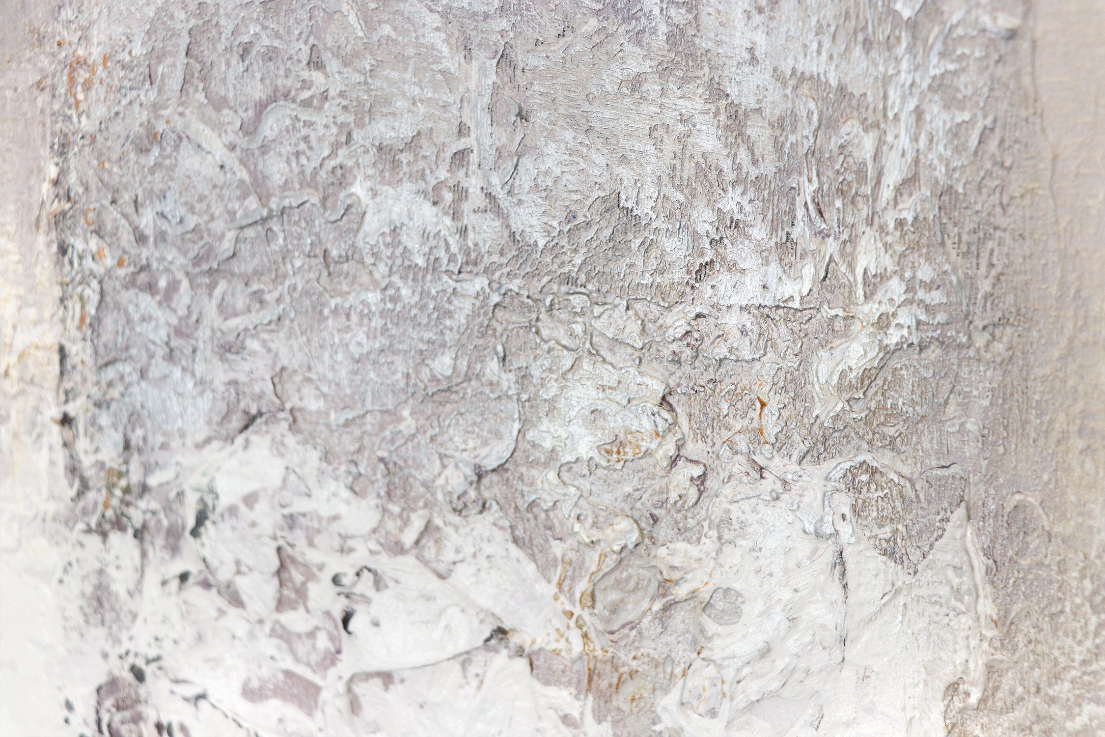 Schattenfugenrahmen Fragmente, Handgemalt Abstraktes Leinwand Ohne Blau auf YS-Art Bild Abstrakt, Gold Weiß Gemälde