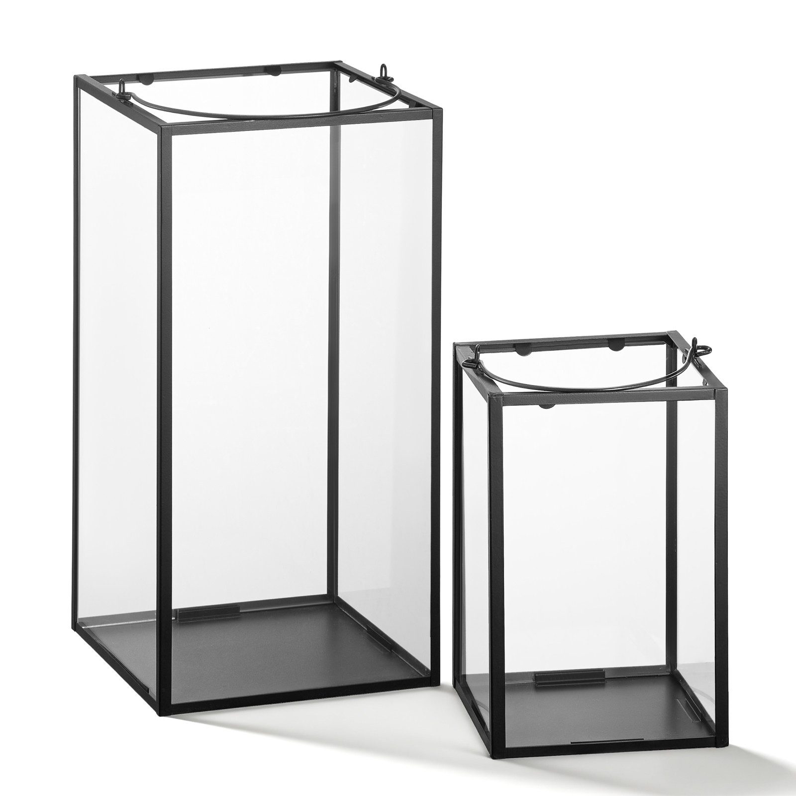 draadwerk® Kerzenlaterne Einfaches Laternen 2er Set Glas/Metall günstig online kaufen