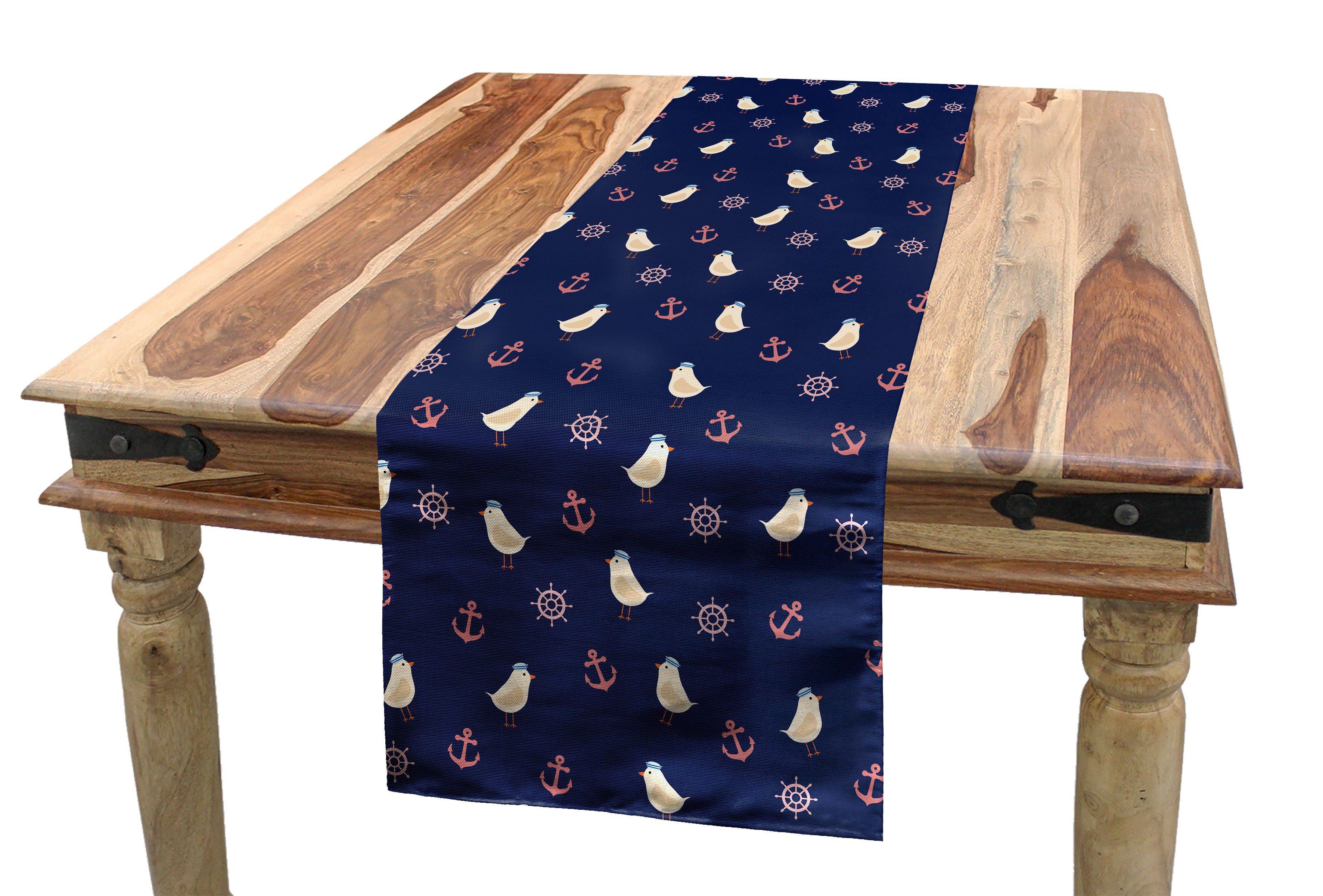 Abakuhaus Tischläufer Marine-Hüte Dekorativer Esszimmer in Tischläufer, Küche blau Wasser Vögel Rechteckiger