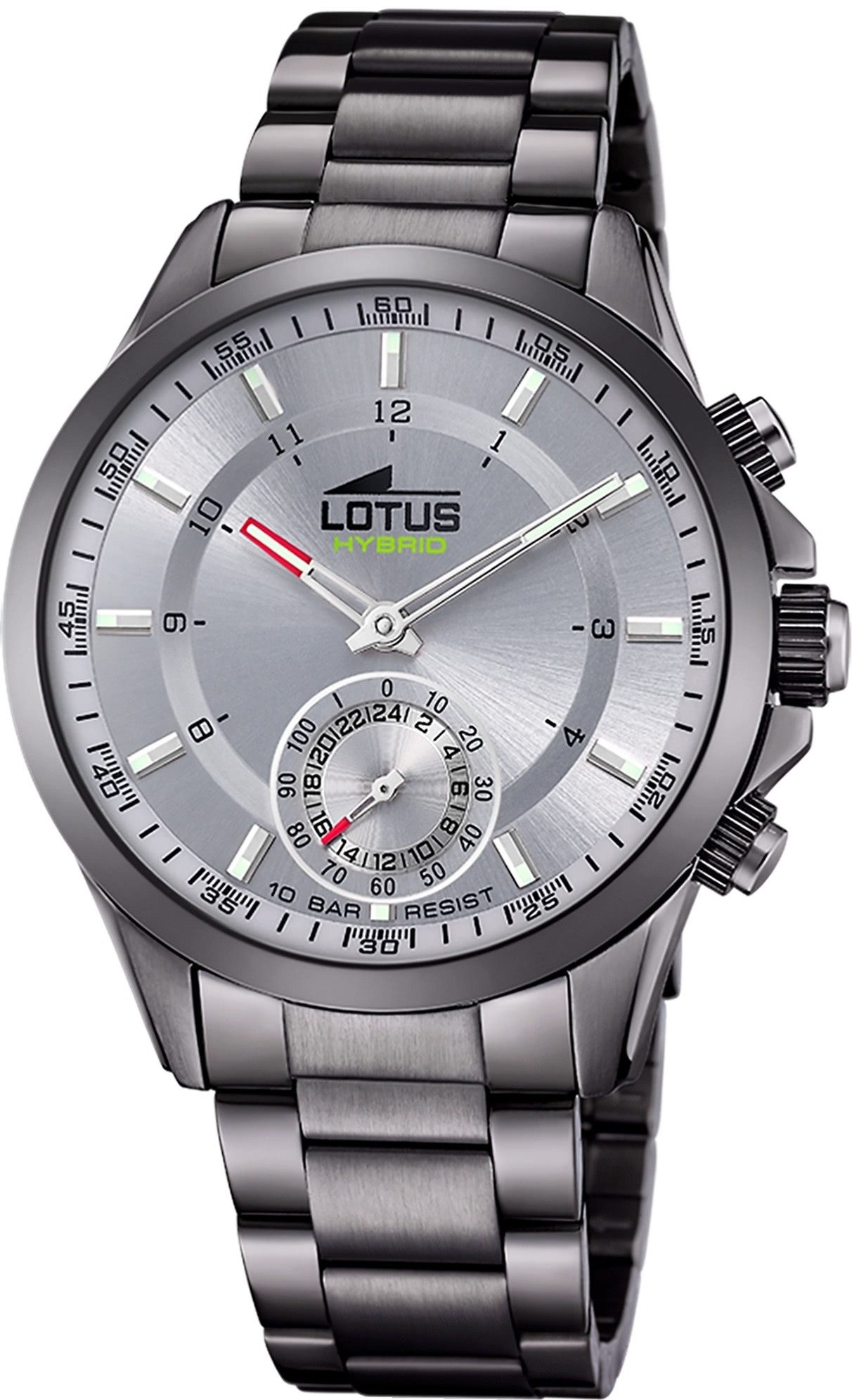 Lotus Chronograph Lotus Herrenuhr Edelstahl grau Lotus, (Chronograph), Herren Armbanduhr rund, groß (ca. 43mm), Edelstahl